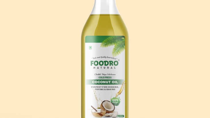 Foodro Coconut Oil Bootle Label Design