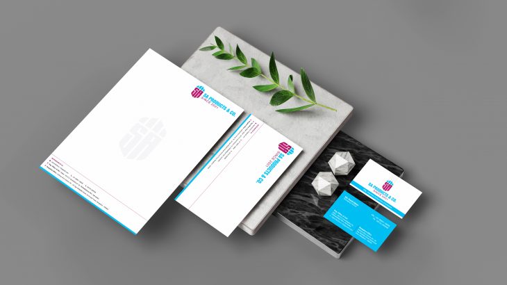 SA Products & co. stationery design